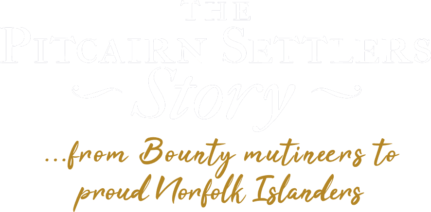 Pitcairn Settlers Story Logo White With Tagline